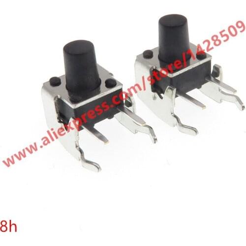 100pcs/lot Tact Switch 6*6*8mm Horizontal with Bracket Tactile Push Button Switches Micro Switch