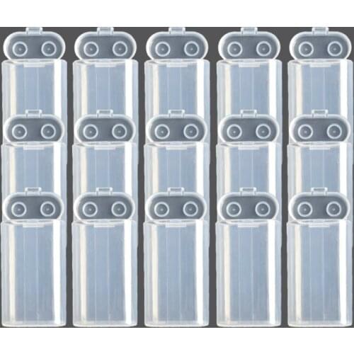 15pcs Portable Carrying Box 18650 Battery Case Storage Acrylic Box Clear Transparent Plastic Safety Box for 2pcs 18650 Battery