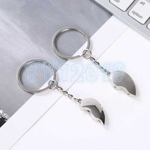 20pcs=10pairs/lot cute Metal heart Couple Key chains Love Keychains Key rings wedding souvenirs for guests