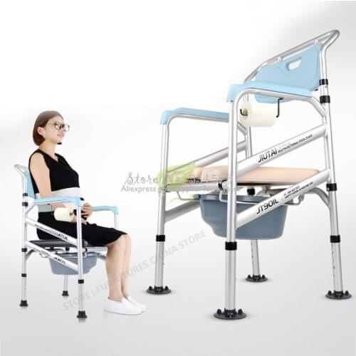 38%Toilet Chair For Elderly Bathroom Foot Stool Shower Seat Shower Chair Wc Stool Non-slip Foldable Waterproof U Type