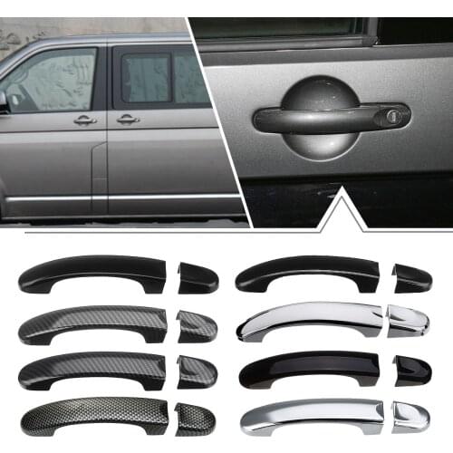 6/7/9PC Car Front ABS Carbon Gloss 3/4 Door Handle Covers Handles For VW Transporter T5 2003-2015 T6 2016 Caddy for Vans Sticker