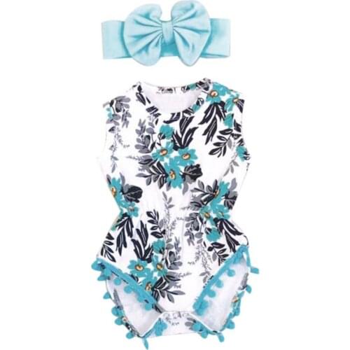 Newborn Baby Girls boys Rompers tassel romper Jumpsuit for Toddler infant sleeveless romper for kids Clothes+Headband outfits CM