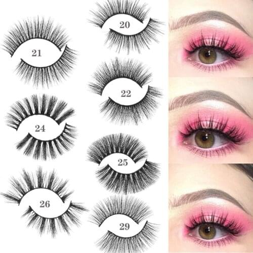 AY 2020 New 1 Pairs 3D Soft Mink Hair False Eyelashes Handmade For Women Long Lashes Nature Eye Makeup Tools Free shipping