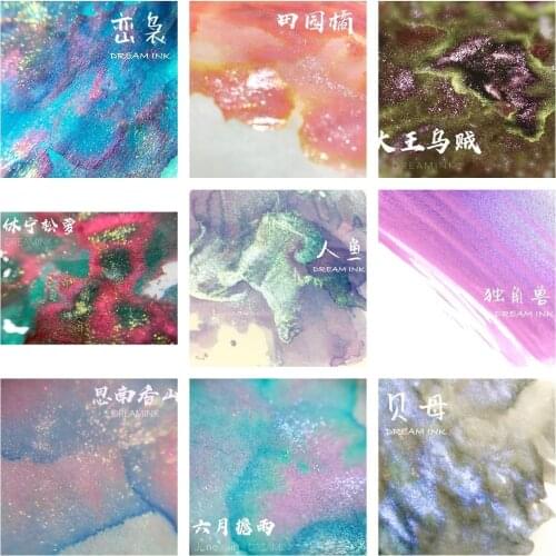 Dream Ink Family, Gold Powder Ink , Dip Pen Ink, Fountain Pen Ink , Drawing Painting Watercolor Ink, 20ml/bottle