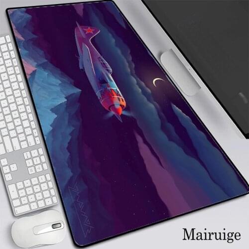 Airplane Starry Sky Gaming Mouse Pad Computer Mousepad RGB Backlit Mause Pad Large Mousepad XXL for Desk Keyboard LED Mice Mat