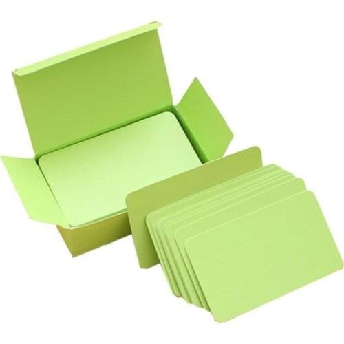 XRHYY Message Cards Thicker Kraft DIY Graffiti Paper Leaf Blank Word Card Announcement Notepad - 100 sheets/9.5 x 5.5 cm (Green)