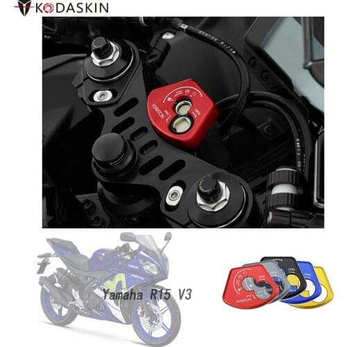 KODASKIN Ignition Switch Cover Motorcycle Modified Key Case Door Lock Protector Cover Guard For Yamaha r15 YZF-R15 v3 2017-2019