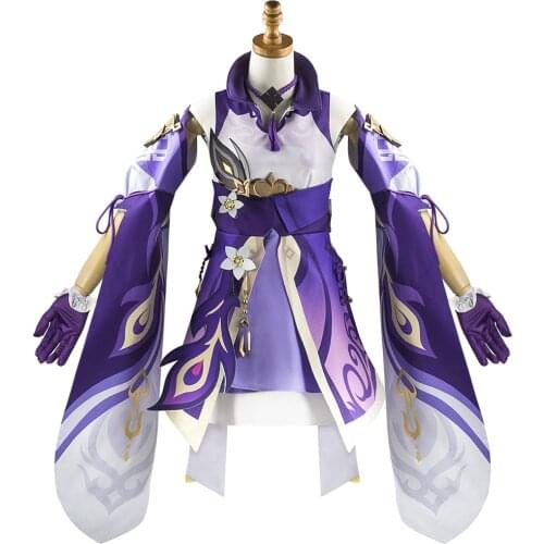 Game Genshin Impact Keqing Cosplay Costume Anime Halloween Role Playing Ke Qing Dress Full Sets Wig For Women Girls C298M67