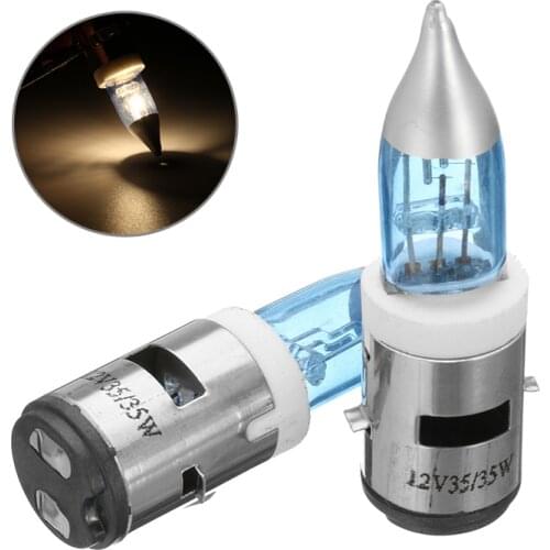 2Pcs BA20D Xenon White Light Bulb High Power Motorcycle Headlight Bulb Motor Scooter Motorbike 35W Headlamp