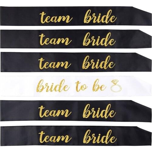 Satin Bride To Be Team Bride Tribe Ribbon Sash for Hen Night Bachelorette Party Vintage Wedding Party Decorations Accessories