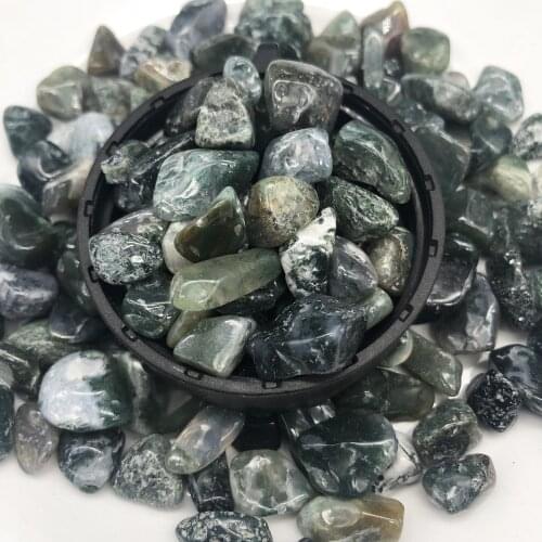 200G Natural Moss Agates Lrregular Shape stone Gravel Quartz Crystal Stone Aquarium Healing Energy Treatment Stone