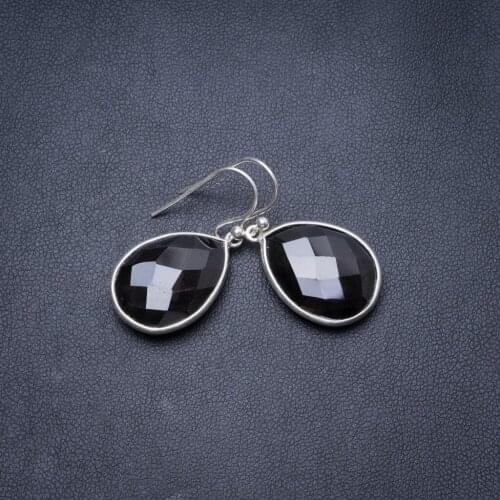 Natural Smoky Quartz Handmade Unique 925 Sterling Silver Earrings 1.25" Y3274