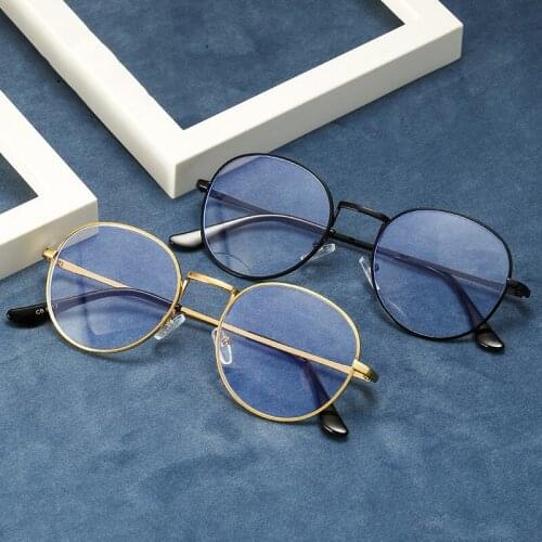 Anti-bluelight Goggle Glasses Women Men Round Glasses Metal Frame Eyewear 2020 New Plain Alloy Frame Gafas Computer Oculos