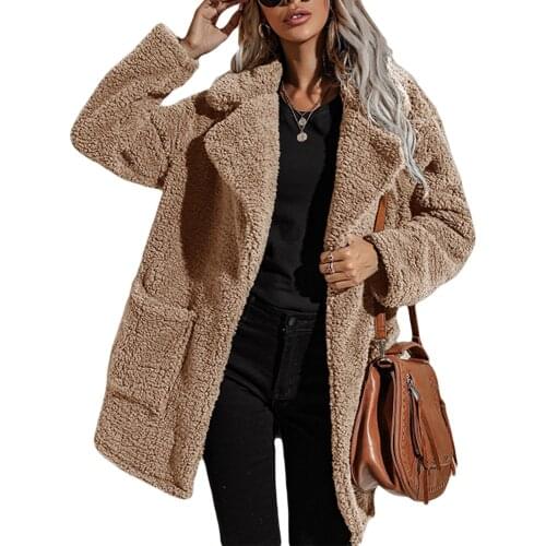 Winter Women High Quality Faux Rabbit Fur Coat Luxury Fur Coat Loose Turn-down Collar Coat Thick Warm Female Plush Coats