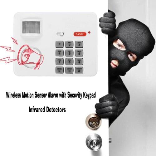 Battery powered PIR Motion detector Alarm chime with Security Keypad for home office security entry access