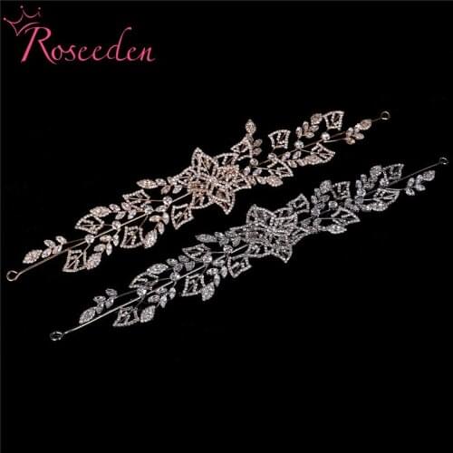 Romantic Full CZ Zircon Bridal Wedding Headbands Tiara Gold Silver Color Princess Bridal Hair Ornaments Wholesale Jewelry RE3491