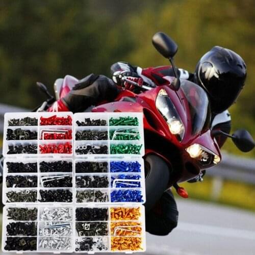 Practical 251Pcs Motorcycle Fairing Bolts Kit Bodywork Fastener Clip Screws Nut for Motorbike Repair Modification Parts Dropship