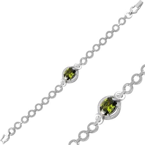 Silverlina Silver Zircon Stone Bracelet