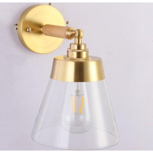 Home Decorative Modern Brass Hotel Wall Lamp With Glass Shade Steam Punk Luminaire Applique Aplique Luz Pared aplique luz pared