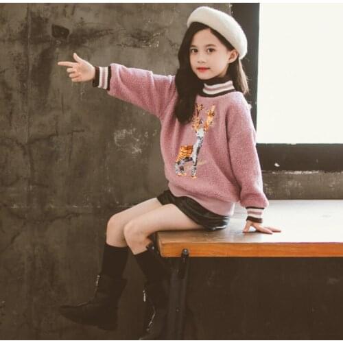 Boys' Girls' Hoodies Sweatshirts Kids Outwear 2021 In Stock Plus Velvet Thicken Winter Autumn Top Cotton Childrens Clothing