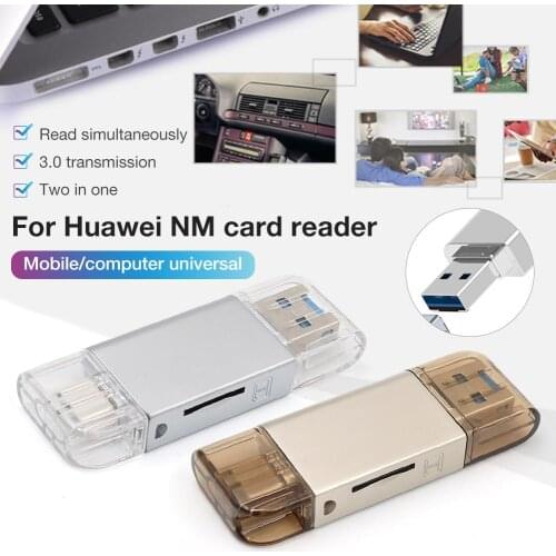 2 IN 1 Function For Huawei NM Card Reader Type-c Computer Two-In-One Zinc Alloy TF / NM Card Multi-drive Letter For Macbook Pro