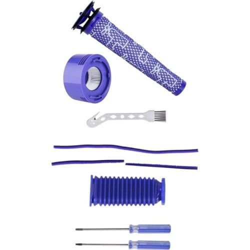 Replacement Pre Filter HEPA Post-Filter Kit with Soft Roller Head Soft Plush Strip, Roller Suction Blue Hose