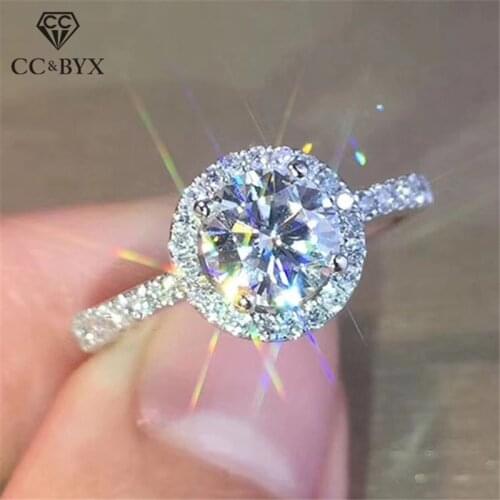 CC Rings For Women Bridal Wedding Round AAA Cubic Zirconia Engagement Ring Trendy Jewelry Charms Accessories Drop Shipping CC038