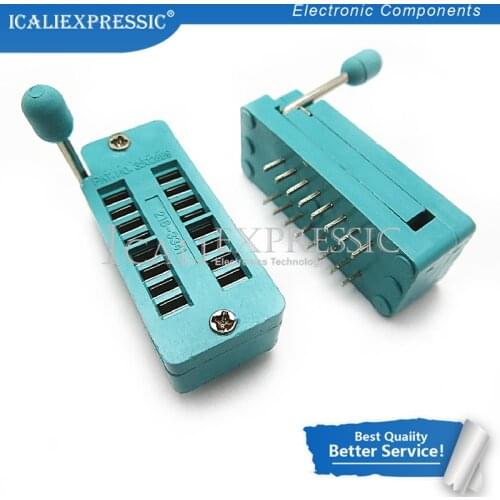 1PCS 14 16 18 20 24 28 32 40 P Pin 2.54 MM Green DIP Universal ZIF IC Socket Test Solder Type IC lock seat zif socket