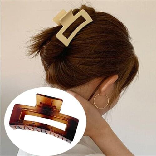 1Pc Korean Solid Hair Claws Elegant Clear Acrylic Hair Clips Hairpins Barrette Headwear for Women Girls Hair Accessories Gifts