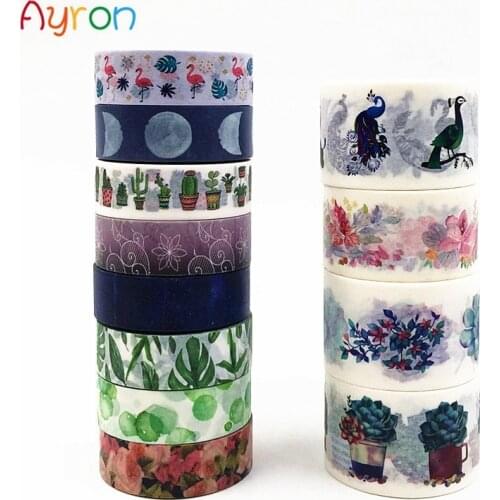 10m Cute Lotkawaii Flower Green leaf moon Decorative Washi Tape DIY Scrapbooking Masking Tape School Office Supply