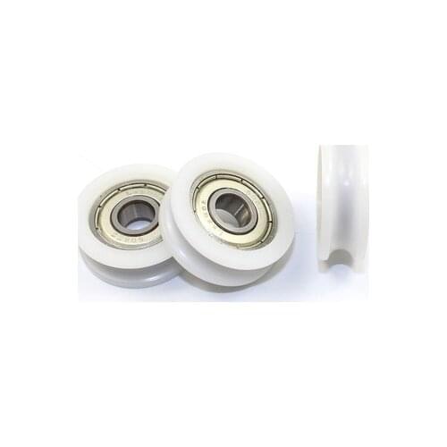 10 pcs U Nylon plastic Embedded 608 Groove Ball Bearings 8*30*12mm Guide Pulley