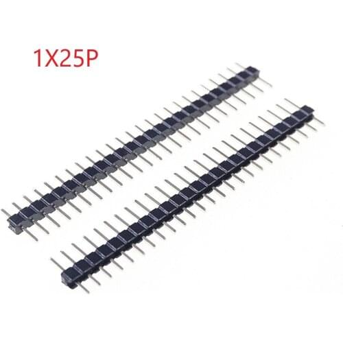 1000pcs 1x25 P 25 Pin 2.0 mm Pin Header male single row Straight PCB 180 Through Hole Insulator height 2.00mm Rohs Lead Free