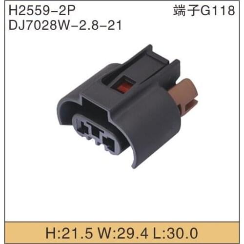 2 Way Sealed Black Female Automotive Connectors Headlight high beam auto plugs DJ7028W-2.8-21