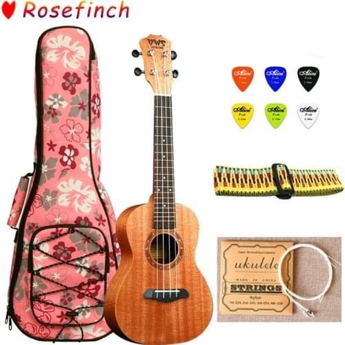 21 Inch Ukulele Mahogany for Ukulele Concert 4Strings Mini Hawaii Guitar Accessories Package with Bag Strap 6 Picks UK2116B