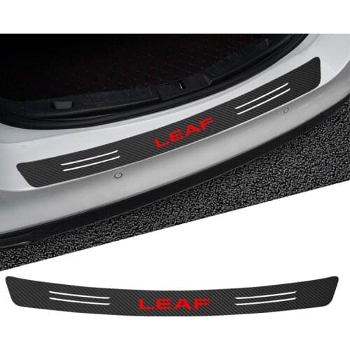 Car Tail trunk Rear Bumper Protector Carbon fiber Sticker For Nissan LEAF Auto stickers styling Accessories