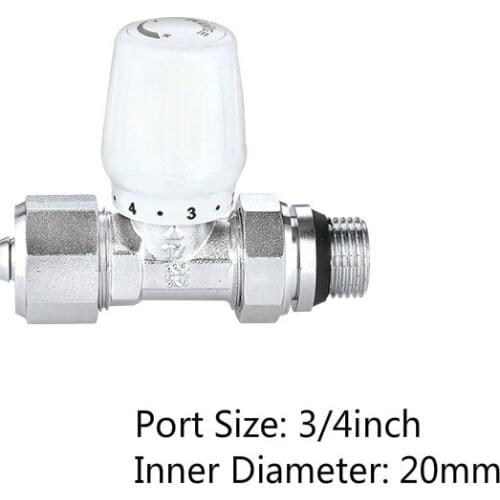 3/4'' Automatic Thermostatic Radiator Valve Straight Type Floor Heating Special Valve Aluminum plastic 1620 20225