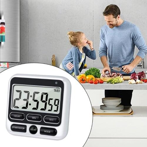Large Screen Digital Kitchen Timer Countdown Loud Time Management Alarm Clock Interval Timing Equipment Multipurpose