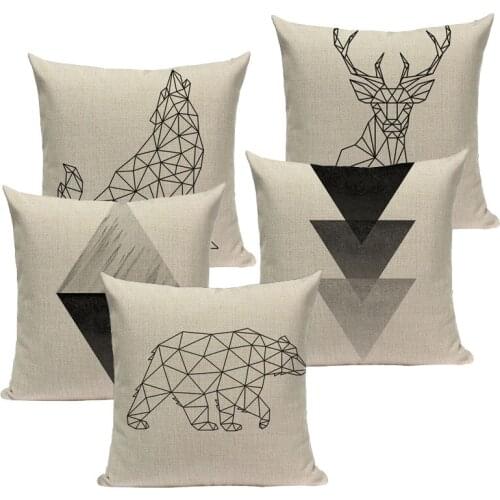 Geometry cushion cover cushions decorative Custom throw pillows Black and white simplicity home cushions Dropshipping cushion
