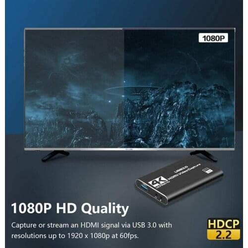 Game Capture Card, USB 3.0 4K Audio Video Capture Card with HDMI Loop-Out 1080P 60FPS Live Streaming for PS4, Switch