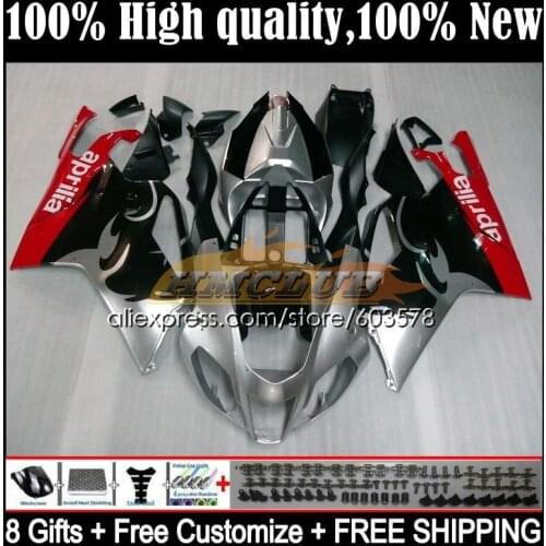 Kit For Aprilia Mille RSV 1000 R RR RSV1000RR 53CL.21 RSV1000R 1000R 2003 2004 2005 2006 RSV1000 03 04 05 06 Fairing Red silver