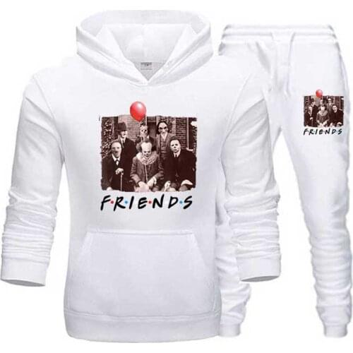 Friends Mens Sets print Sportswear warm hoodies set Streetwear Pullovers Casual tracksuits hoodies+Pants wholesale men clothing