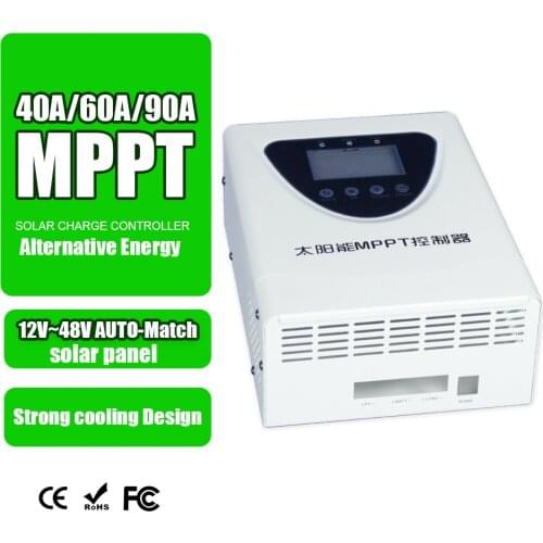 40A 60A 90A Solar MPPT Charge Controller Solar Panel MPPT LCD Display With 12V/24V/36V/48V Battery Regulator Dual USB