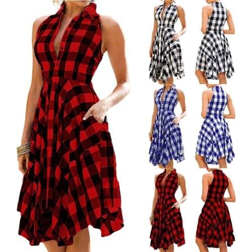 Летние платья в клетку LEOSOXS China At AliExpress