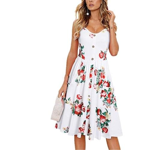 Summer Casual Dress Plus Size Sleeveless V Neck Elegant Spaghetti Strap Dresses For Women Clothing Vestidos Mujer Verano 2021