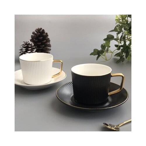 European Small Luxury Gold-plated Coffee Cup And Saucer Set Ceramic Home Creative Two Sets Afternoon Tea Drinkware