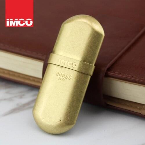IMCO Metal Extra-thin Mini Kerosene Lighter Refillable Flint Cigarette Lighter Portable Women Torch Lighter Smoking Accessories
