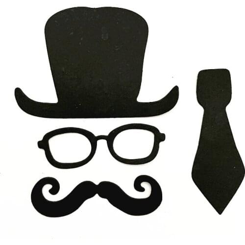 Gentleman Moustache hat tie metal cutting dies decoration Scrapbook knife mould blade punch stencils die cutter metal embossing