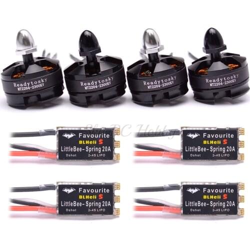 MT2204 2204 2300KV CW / CCW Brushless Motor + FVT LittleBee SPRING 20A BLHeli_S ESC for FPV RC Martian II 220mm QAV210 Chameleon