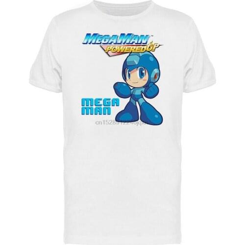 Mega Man Powered Up Videogame Graphic Mens T-shirt Cotton Confortable Tops Tee Shirt