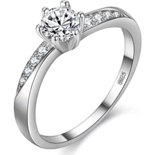 2020 new classic luxury solid ring 3Ct 10 heart arrow crystal zircon wedding jewelry ring engagement women